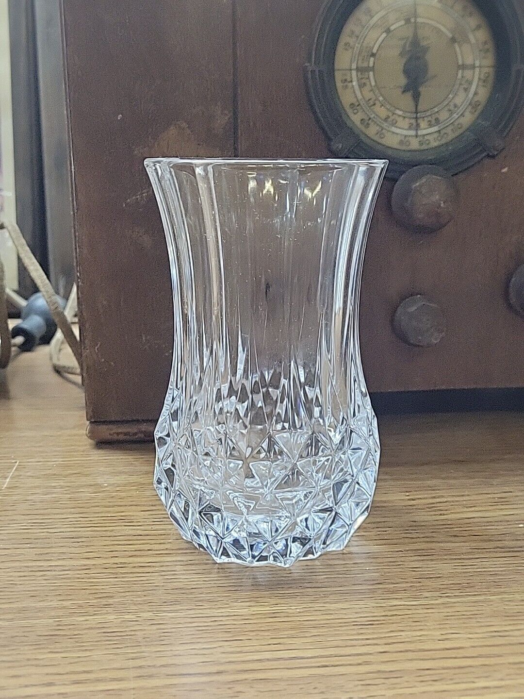Vintage Cristal D\'Arques Lead Crystal 5 in French Vase with Diamond base
