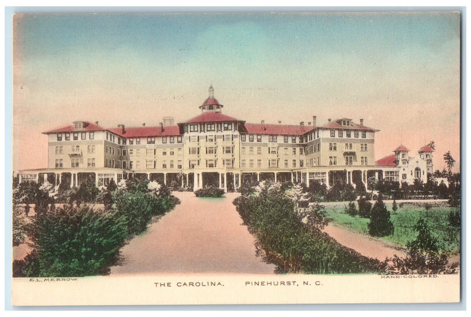 c1910 The Carolina Pinehurst North Carolina NC Handcolored Unposted Postcard
