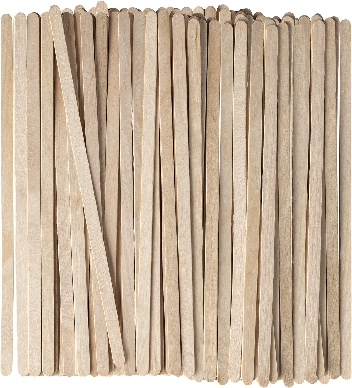 500/1000 Count 7.5 Inch Wooden Coffee Stirrers - Wood Stir Sticks