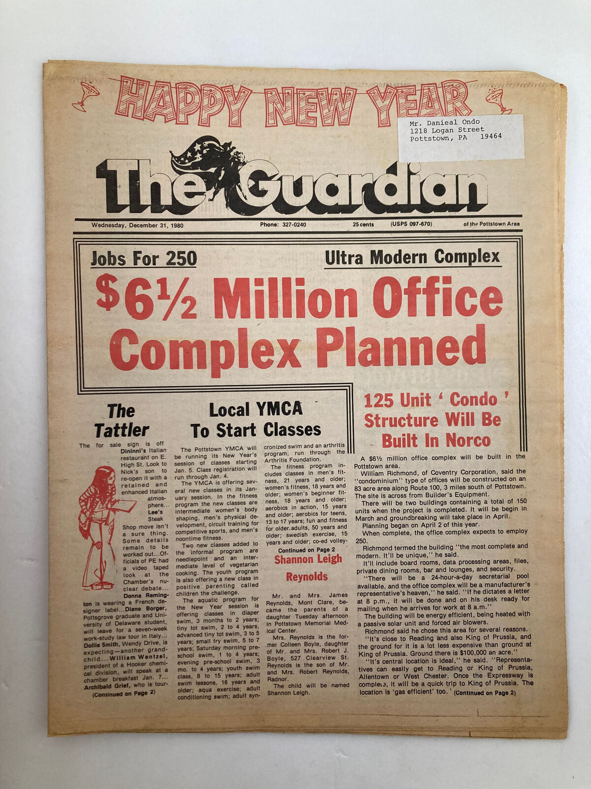 The Guardian Newspaper December 31 1980 The Local YMCA To Start Classes