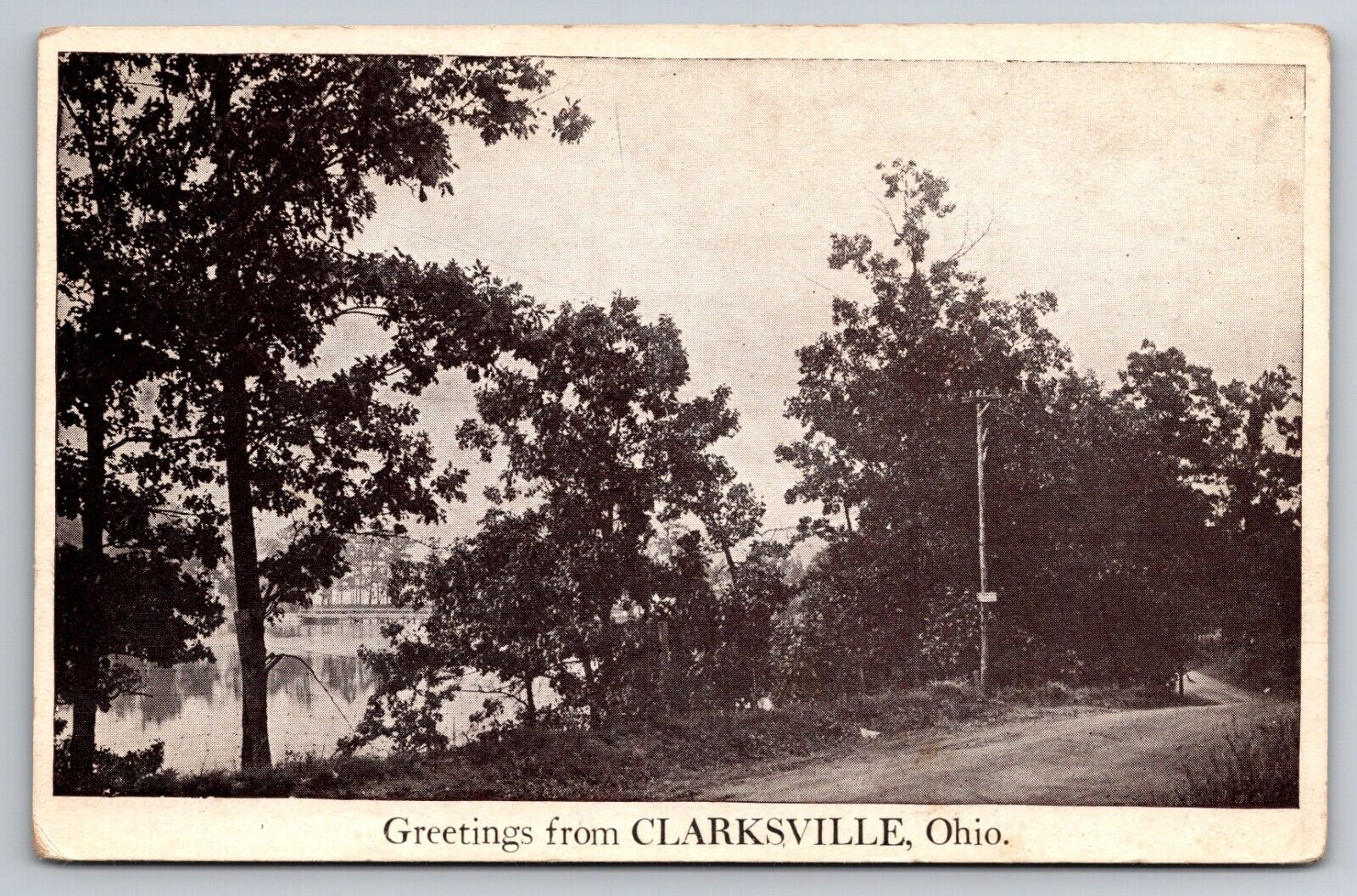 Scenic Greetings from Clarksville Ohio OH Dirt Road 1926 Postcard