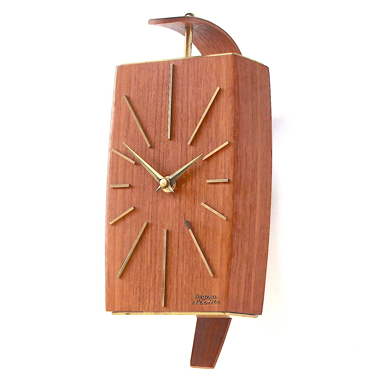 1960s DUGENA West German Teak pendant style Vintage Wall Clock Midcentury Retro