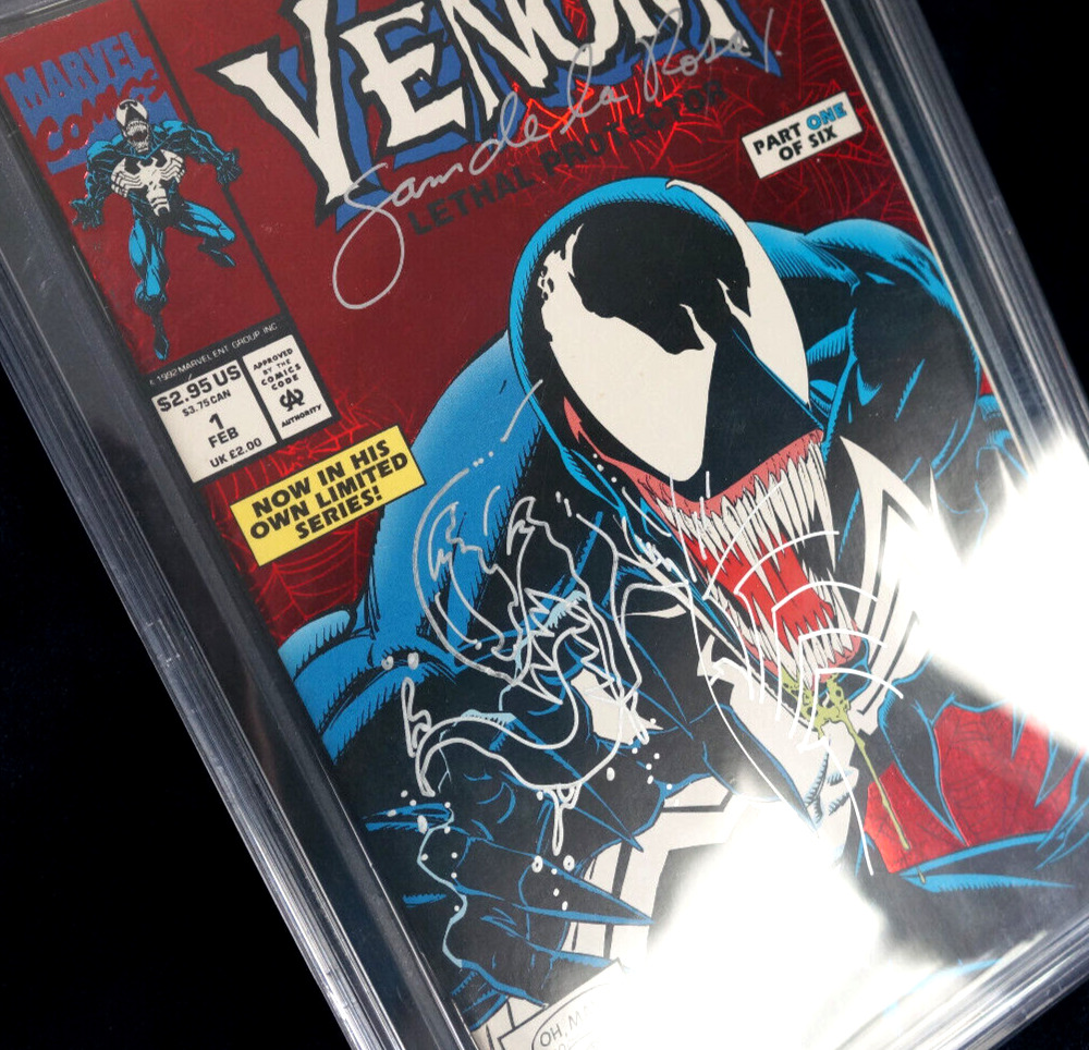 Venom Lethal Protector #1 CBCS 6.5 WP SS Sam De La Rosa Signed w/ Venom Sketch