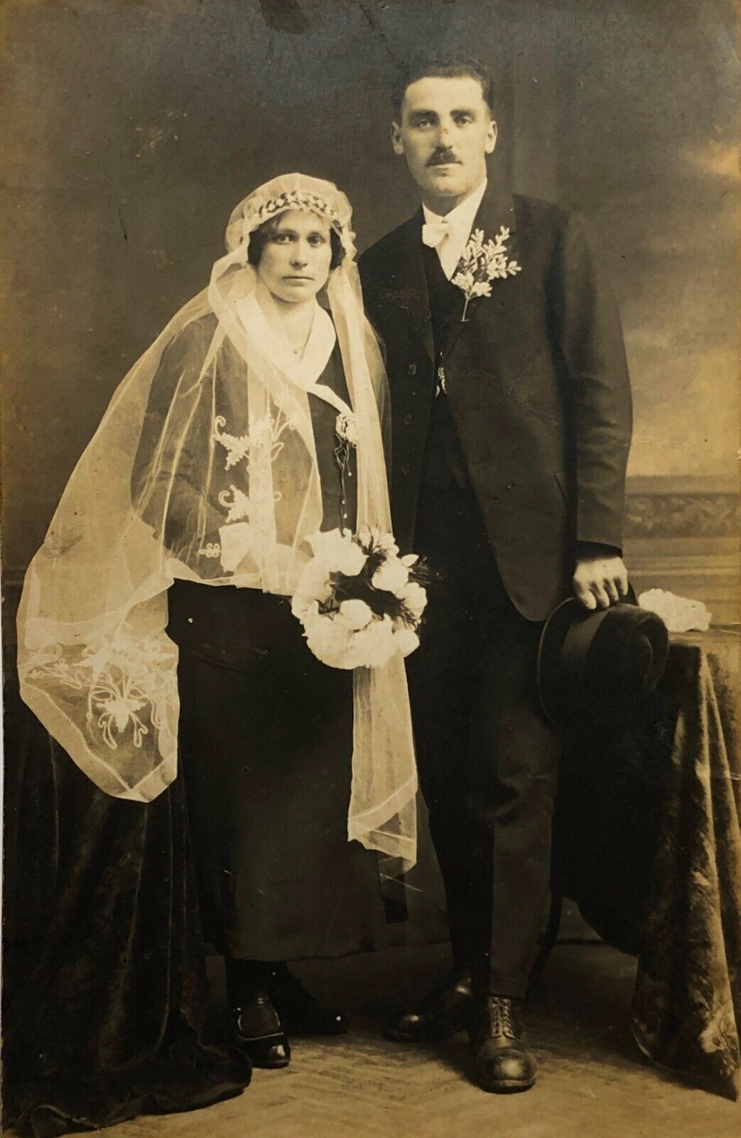 1920s Vintage Photo Girl Guy Wedding photo Ukrainian Portrait