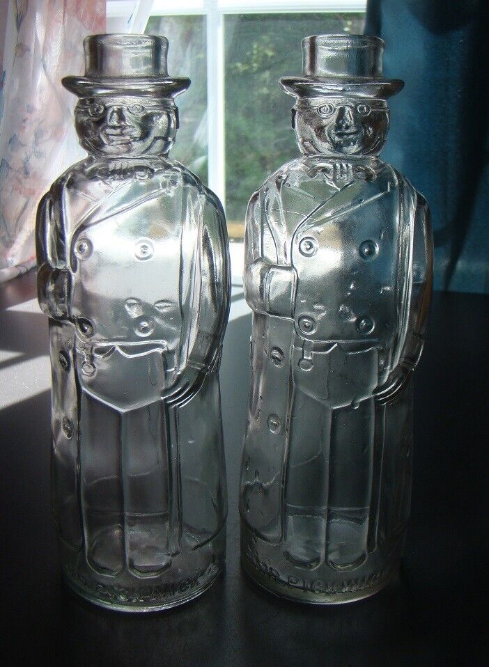 Vintage Pair - MR. PICKWICK Figural Bottles