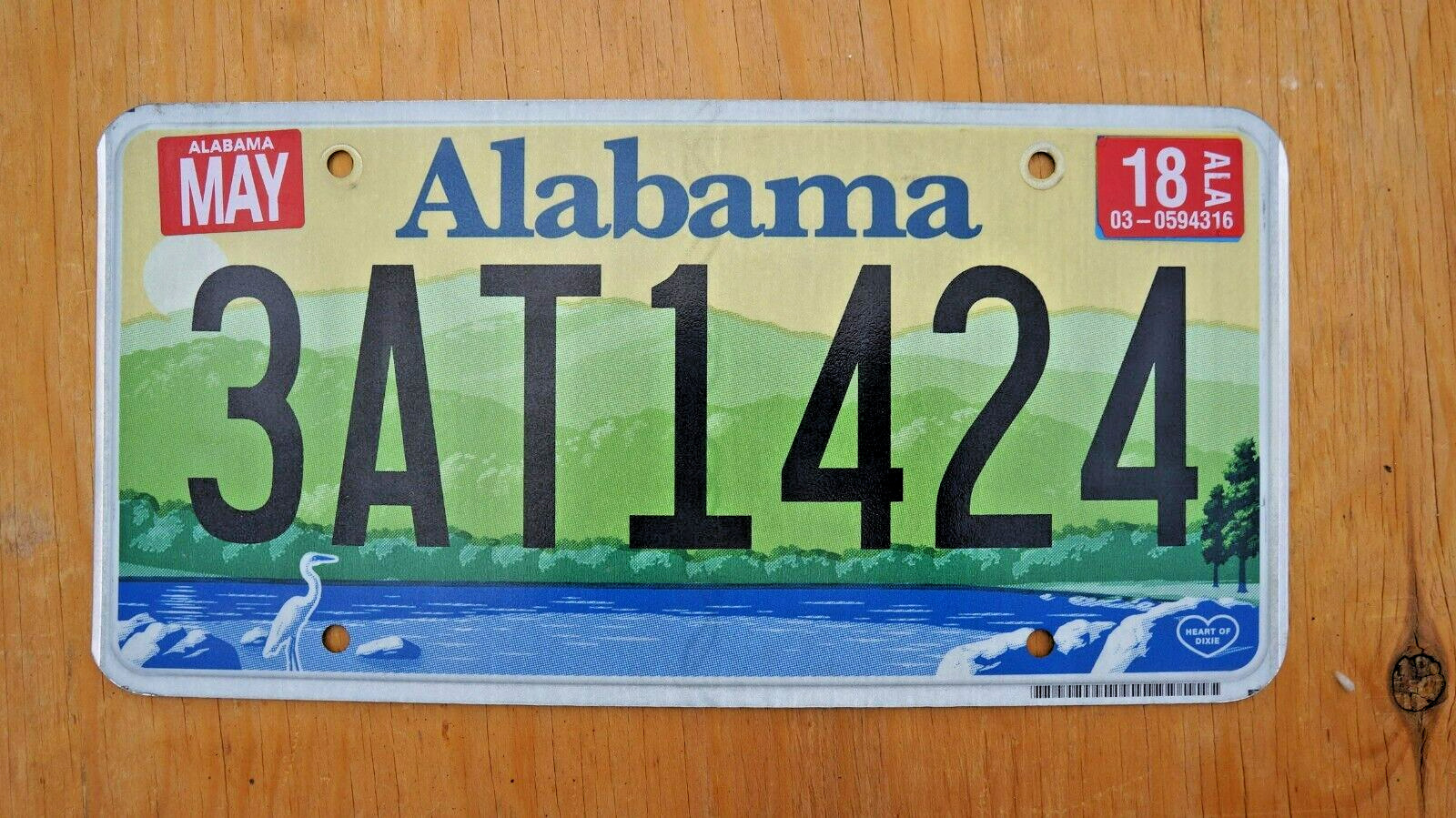 One or More - ALABAMA Colorful Graphic Green Mountains Blue Lake License Plate