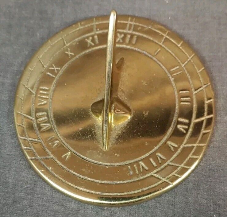 Vintage Brass Sundial Paperweight Virginia Metalcrafters Colonial Williamsburg 
