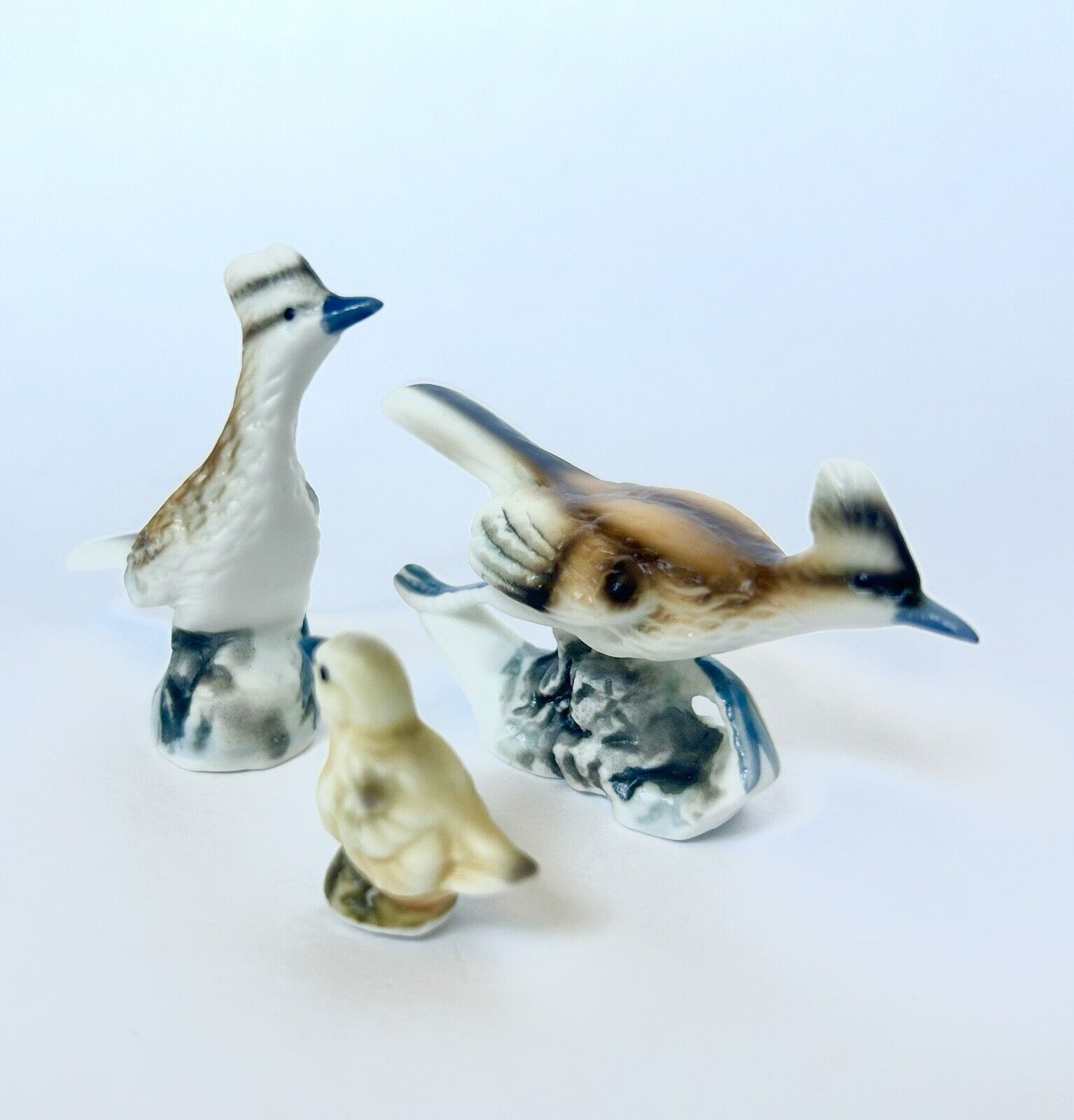 Vintage Porcelain Rood runner Family Miniatures Made In Japan Bone China Bird