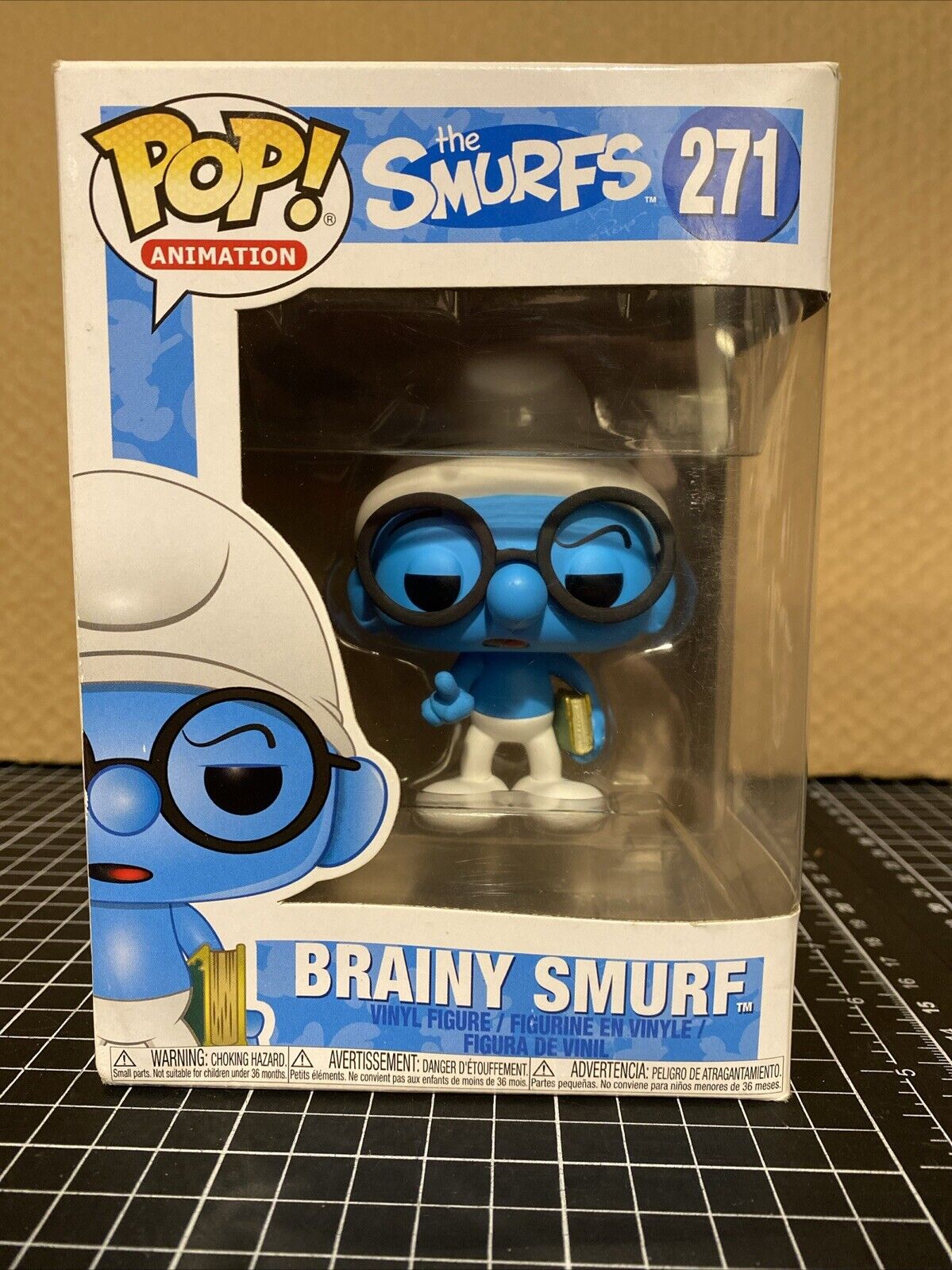 Funko Pop Animation The Smurfs - Brainy Smurf #271 w/ Pop Protector