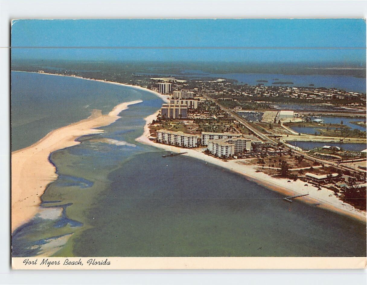 Postcard Aerial view Fort Myers Beach Florida USA