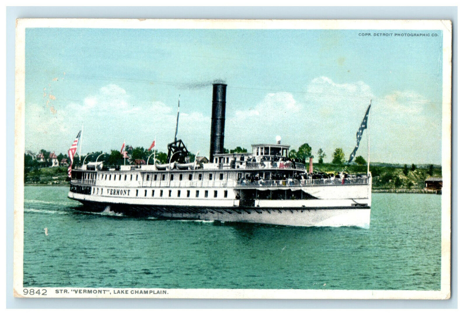 c1910s Steamers Vermont, Lake Champlain Unposted Phostint Postcard