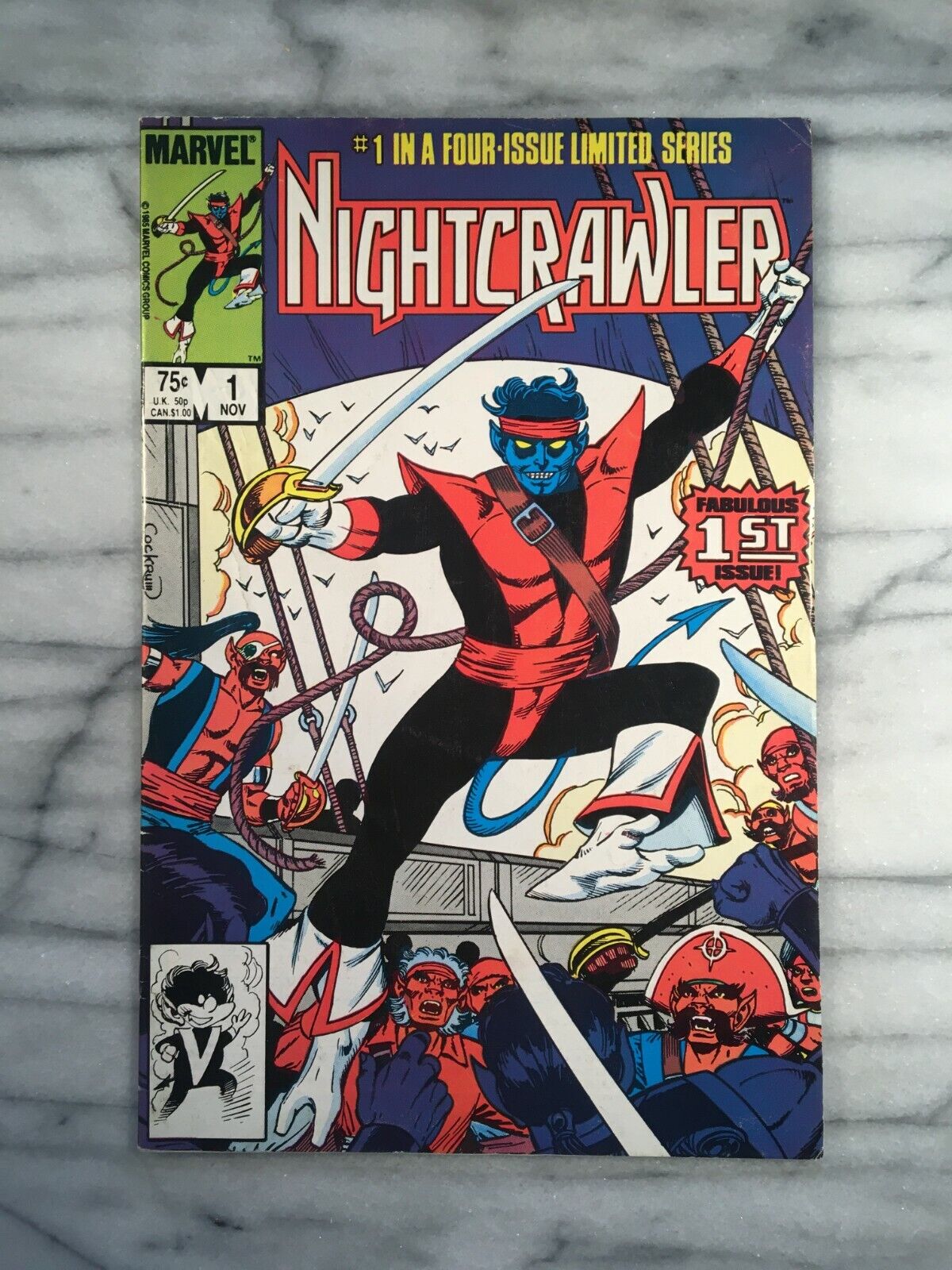 Nightcrawler #1 (1985-Marvel) **Mid grade** 1st Solo Mini-Series