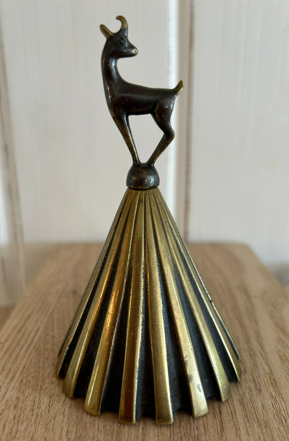 Mid-century Wiener Werkstatte Style Brass Bell Figural Modernist  1950s/60s