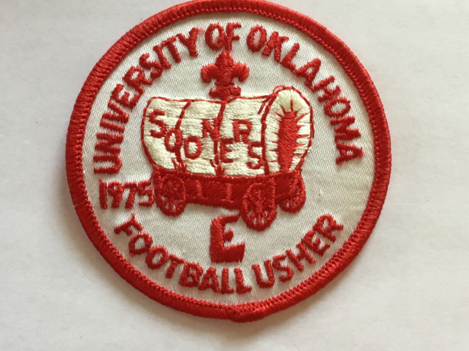 1975 University of Oklahoma Sooners Football Usher pocket patch
