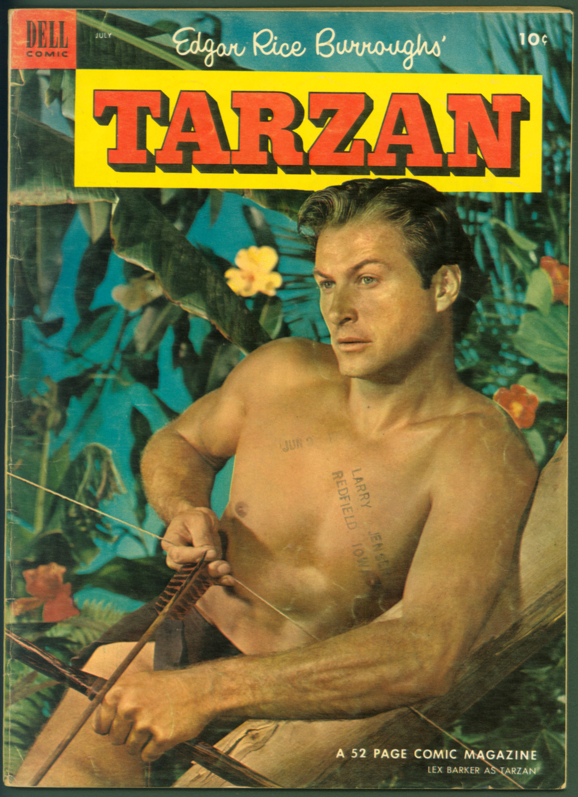 VTG 1953 Golden Age Dell Comics Tarzan #46 VG Lex Barker Photo Cover