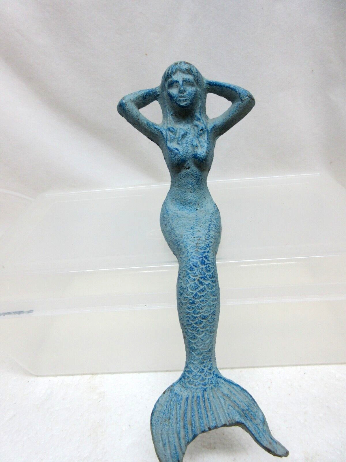 Cast Iron Nautical Mermaid Shelf Sitter Figurine Statue Beach Home Decor