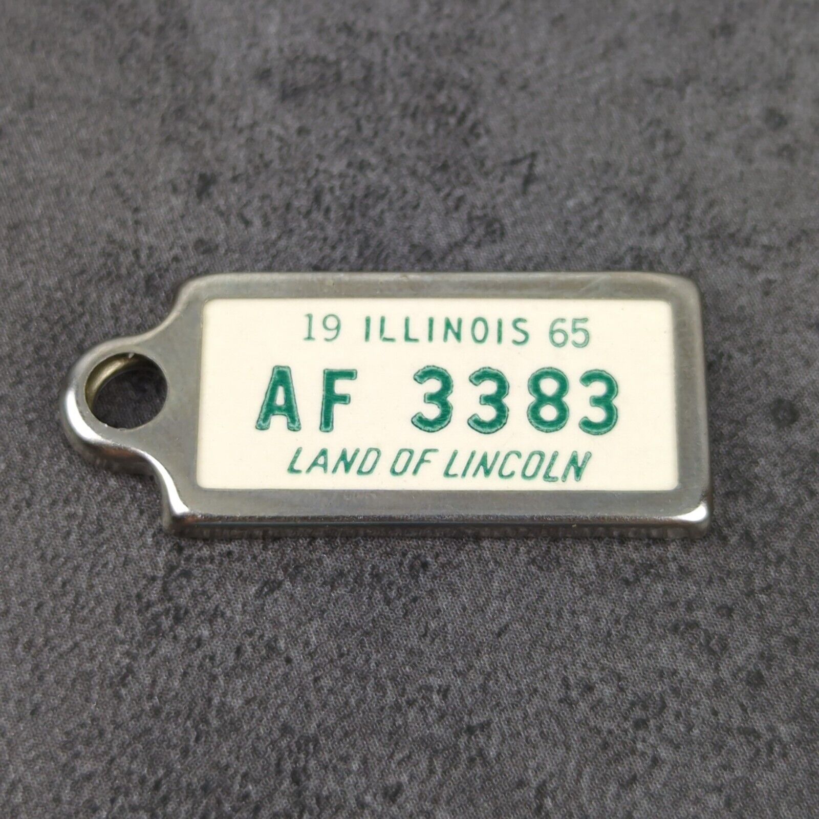 Vintage DAV Disabled Veterans Mini License Plate Key Fob Illinois 1965