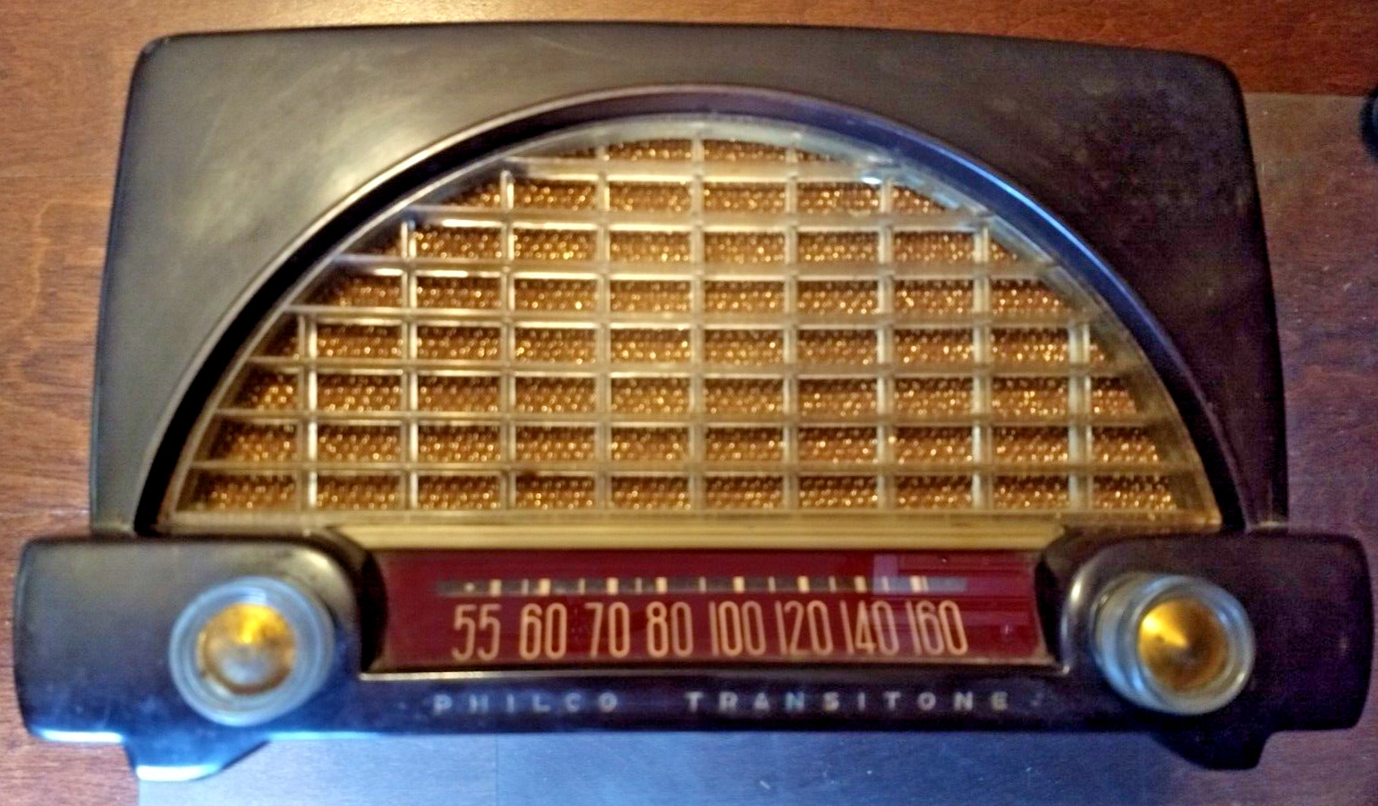 Philco Transitone 5 Tube Radio 51-532 Bakelite Cabinet Veg Antique 1950s AS IS