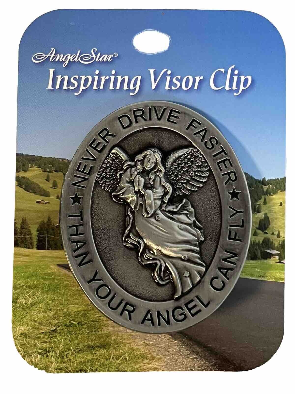 NEW Guardian Angel Car Visor Clip Never Drive Faster Than Your Angel Can Fly NWT
