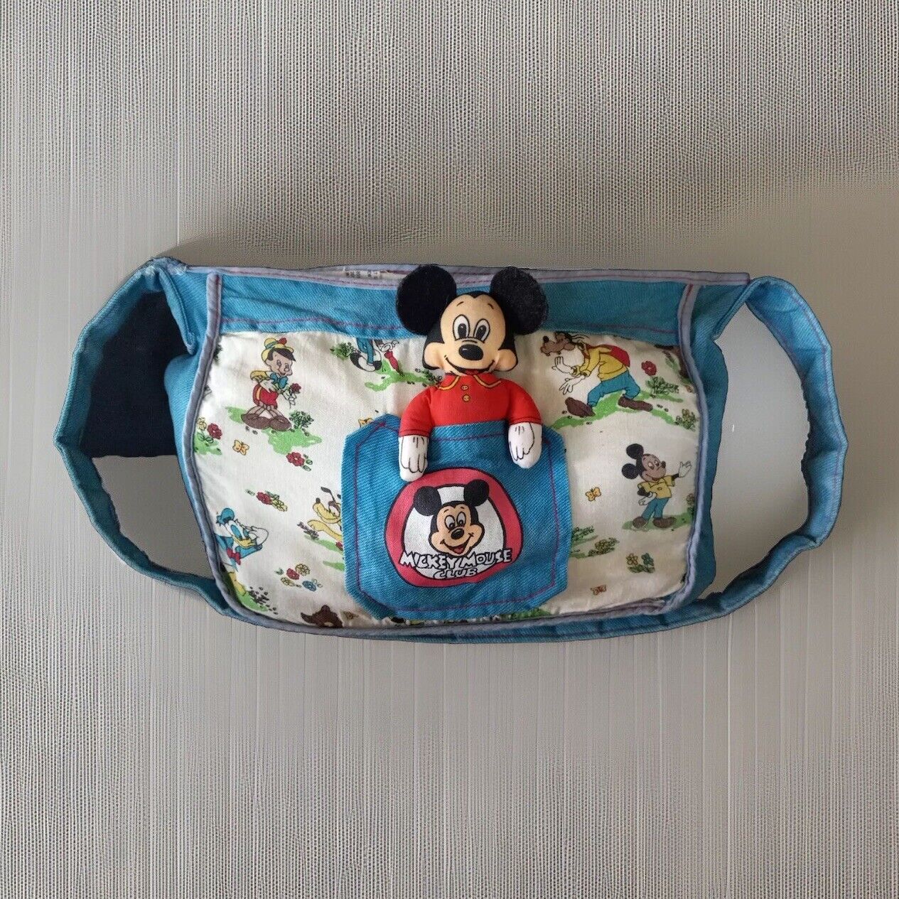 RARE VTG Disney Denim Tote Bag | TOTE ‘N DOLL Official Mickey Mouse Club (1977)