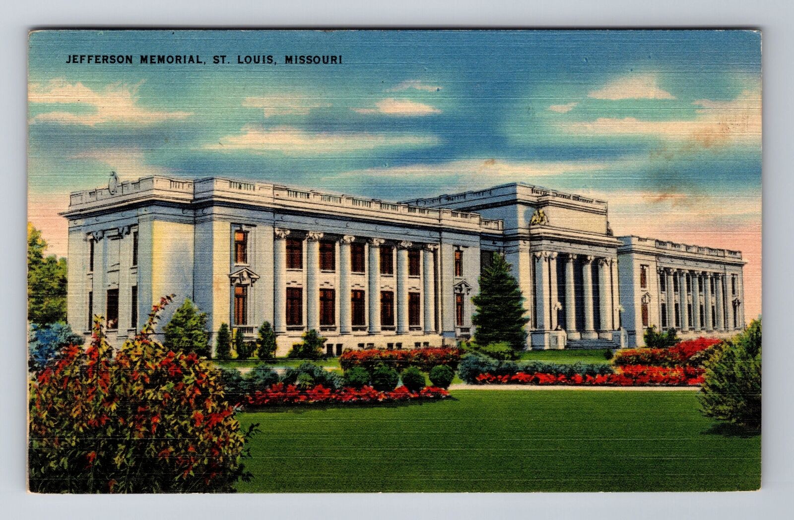 St Louis MO- Missouri, Jefferson Memorial, Antique, Vintage c1942 Postcard