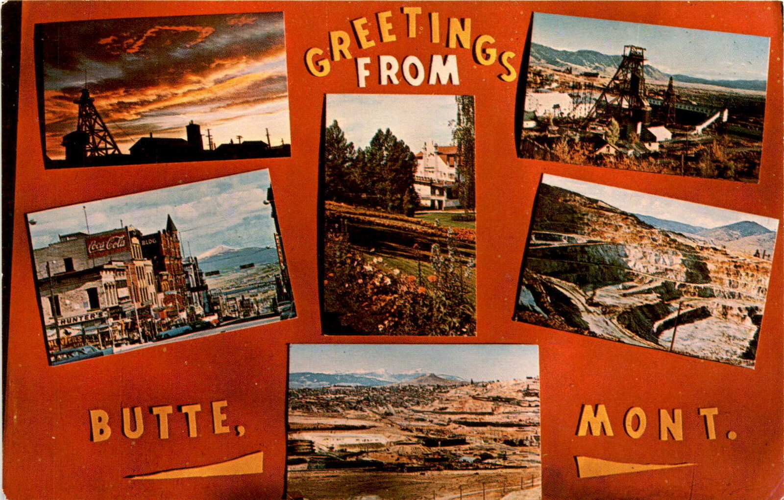 Butte, Montana, mining history. Postcard