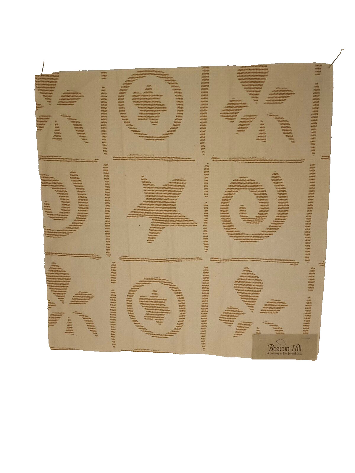 Beacon Hill Upholstery Cream Sand Cotton Jacquard Fabric Teflon Sample 17”X17”