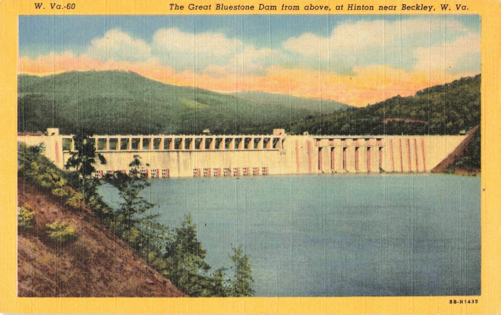 Hinton WV West Virginia, Great Bluestone Dam, Beckley, Vintage Postcard