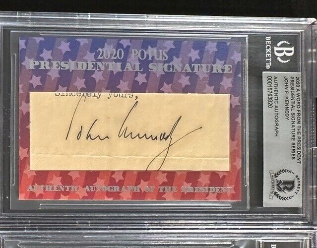 2020 A Word from the President POTUS John F. Kennedy Cut Signature RARE 1/2 BGS