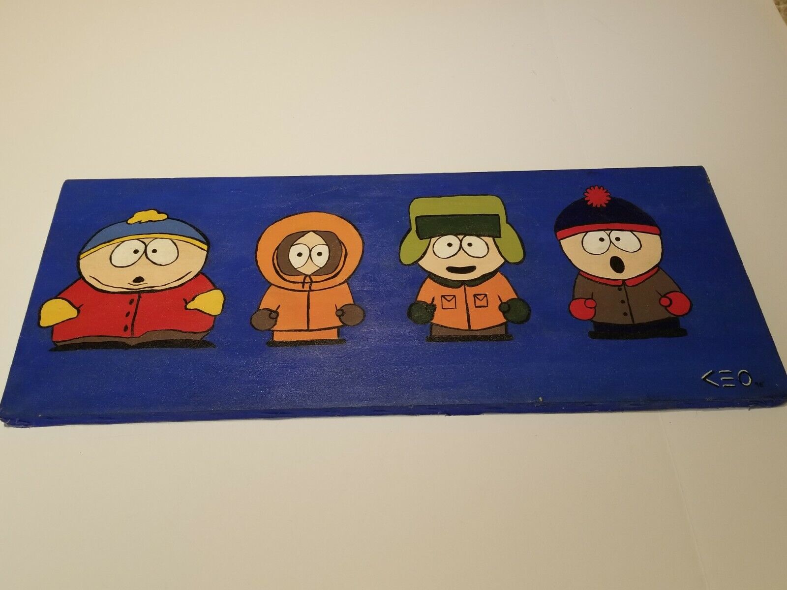 South Park Crew Hand Painted Acrylic On Canvas Painting 11x28 OOAK Original 
