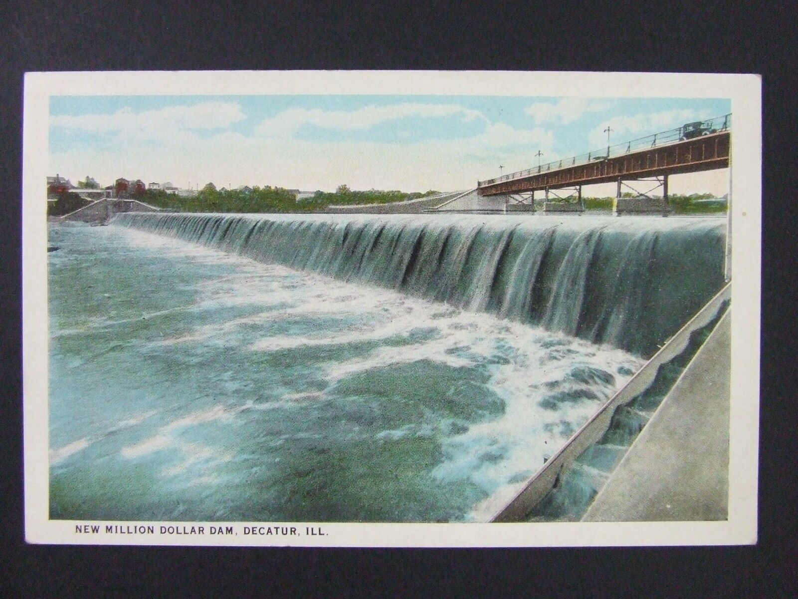 Decatur Illinois IL New Million Dollar Dam Vintage Postcard 1915-30