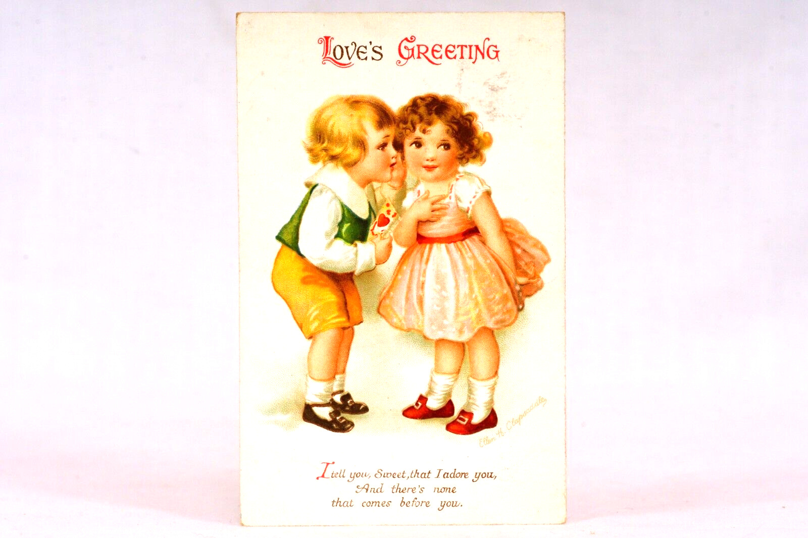 Antique Ellen Clapsaddle Cartoon Art Valentine Postcard Valentine's Day Card