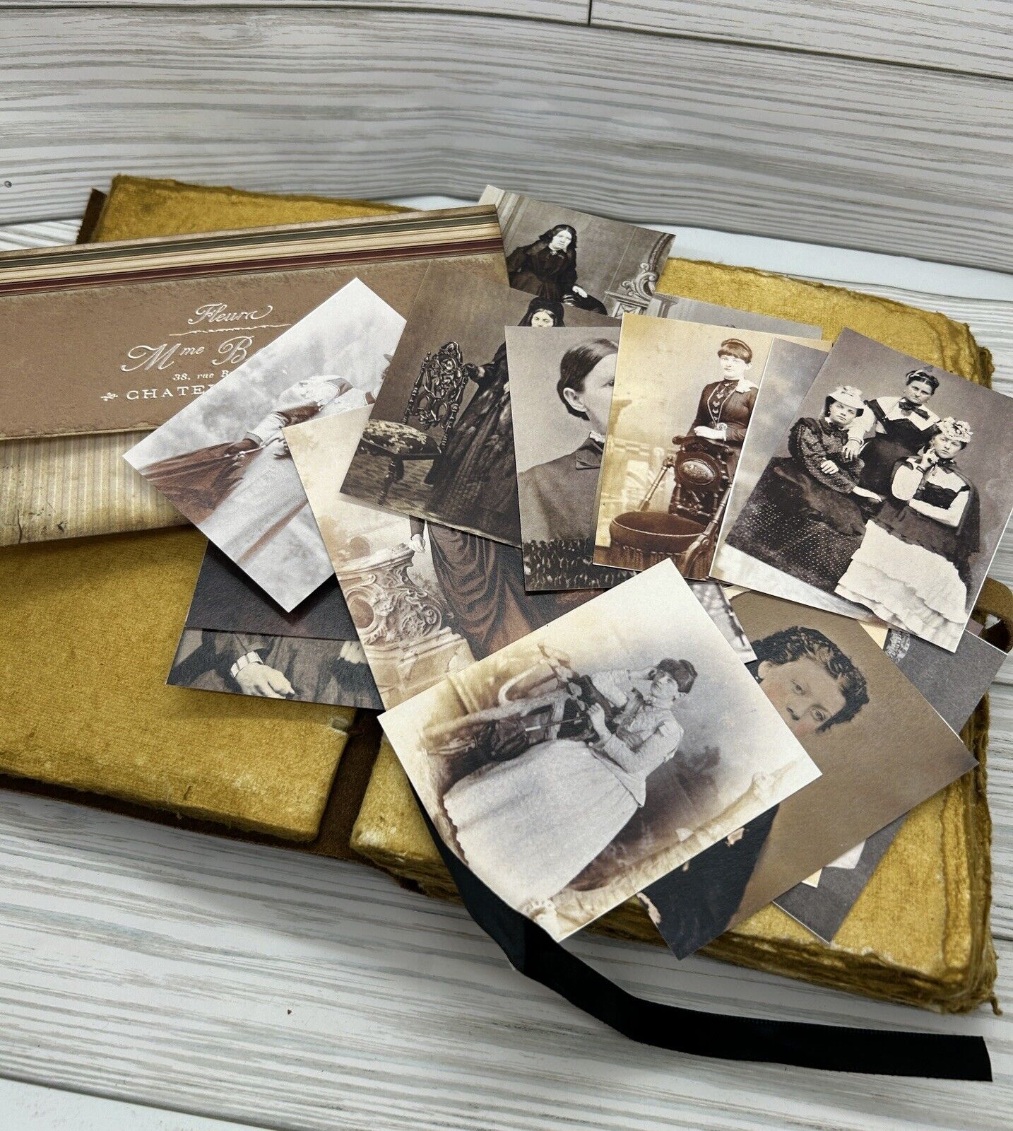 Junk journal Ephemera Digital Antique Photos + Envelope Handmade Scrapbooking