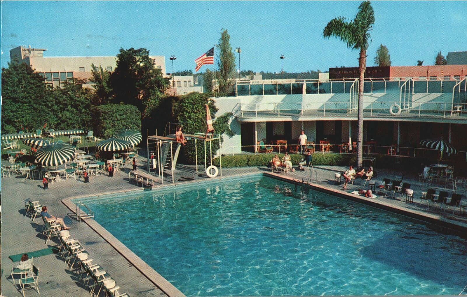 VINTAGE POSTCARD BEVERLY WILSHIRE HOTEL BEVERLY HILLS CALIF MAILED IN 1956