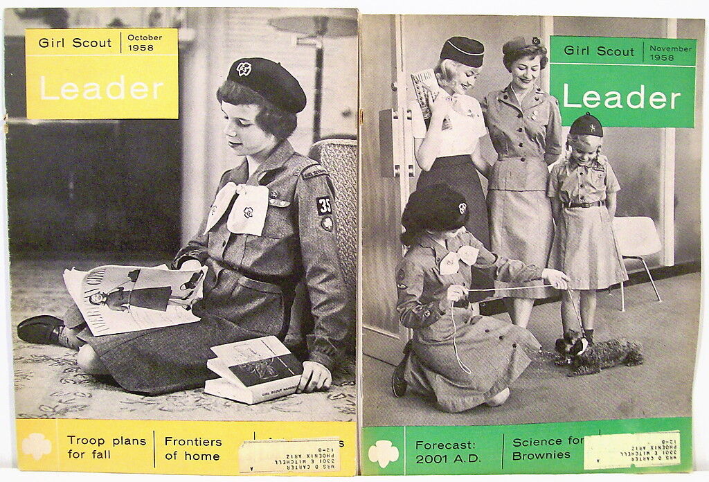 4 Issues - Girl Scout Leader Magazine 1957-58