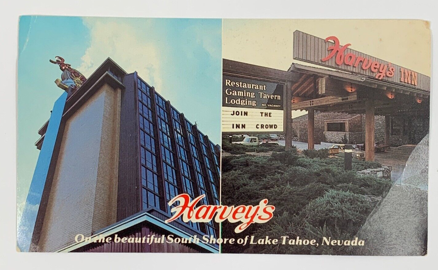 Harvey's Resort Hotel & Inn South Shore Lake Tahoe Nevada Postcard Unposted VTG