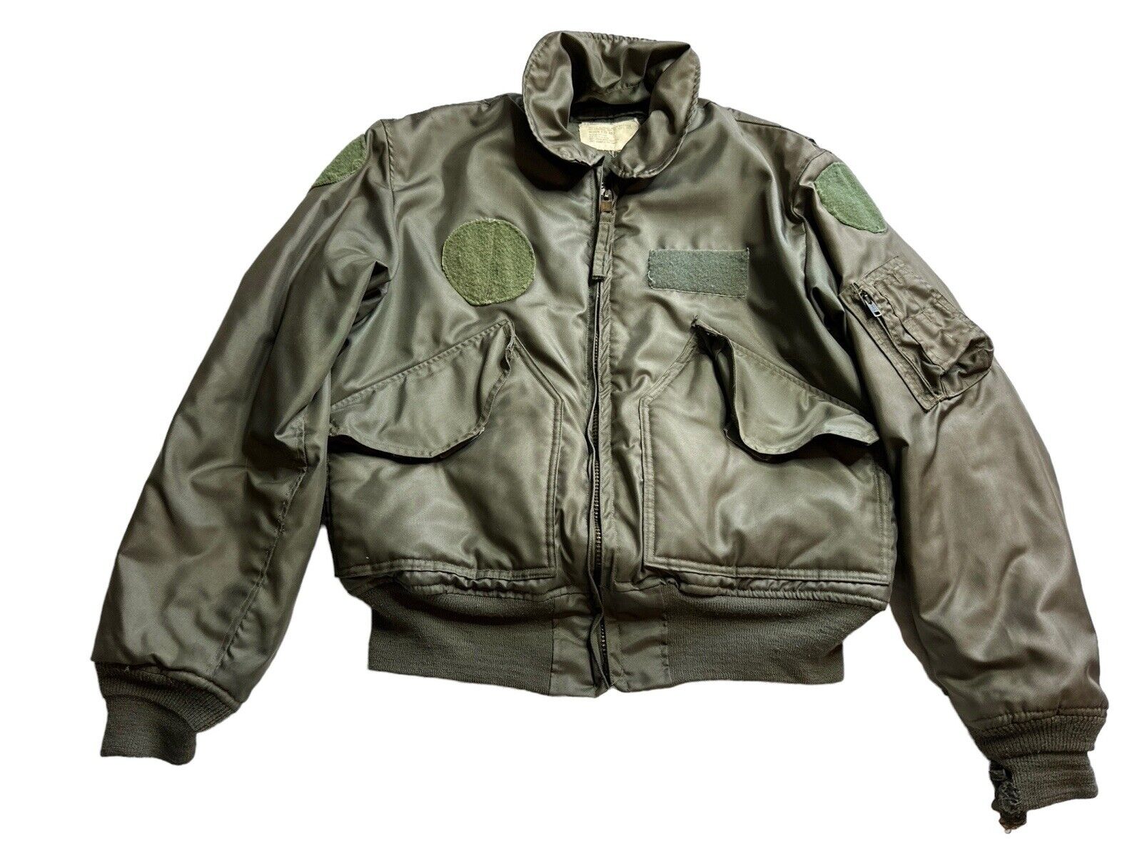 Vintage 1973 US Military Flyers Cold Weather Vietnam Jacket Zip Up Coat Medium