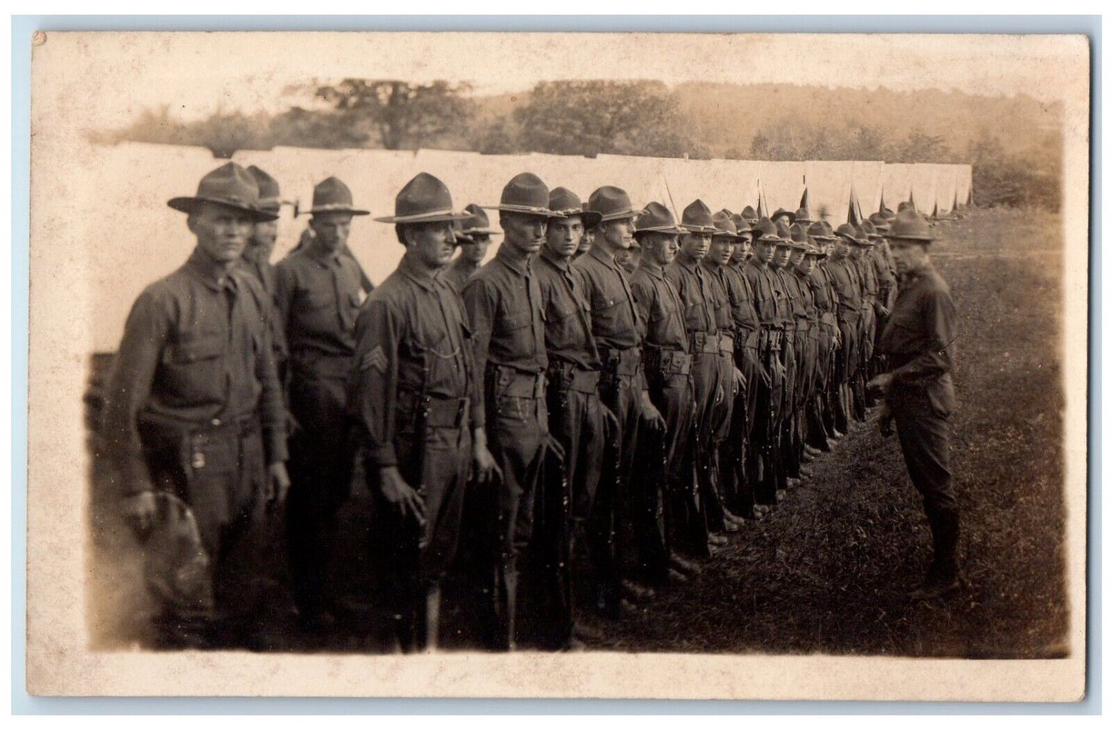 c1910\'s WWI US Army Company Uniform Tents Base RPPC Photo Unposted Postcard