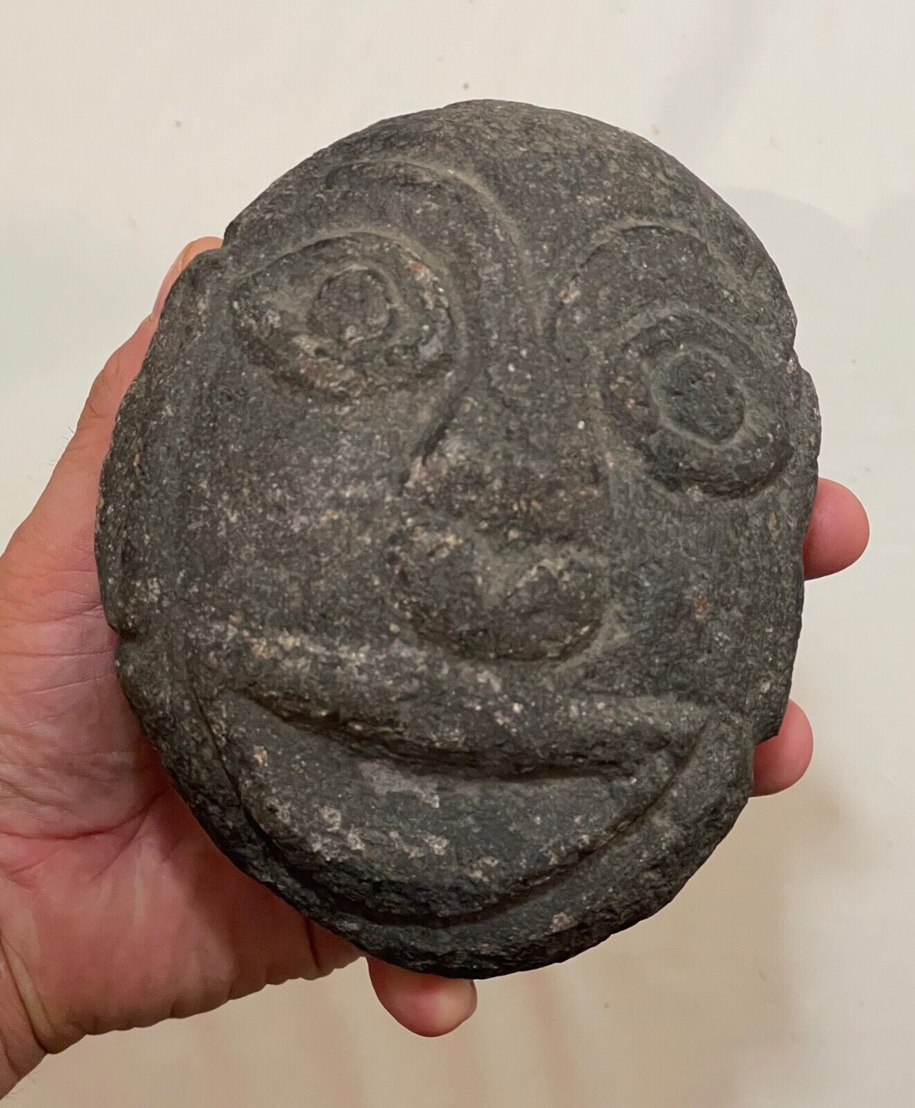 ancient 16th century antique Mexican Mayan natural stone rock face sculpture