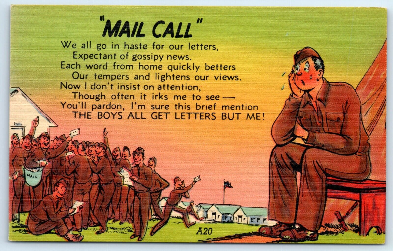 Postcard WW2 Military Comic \