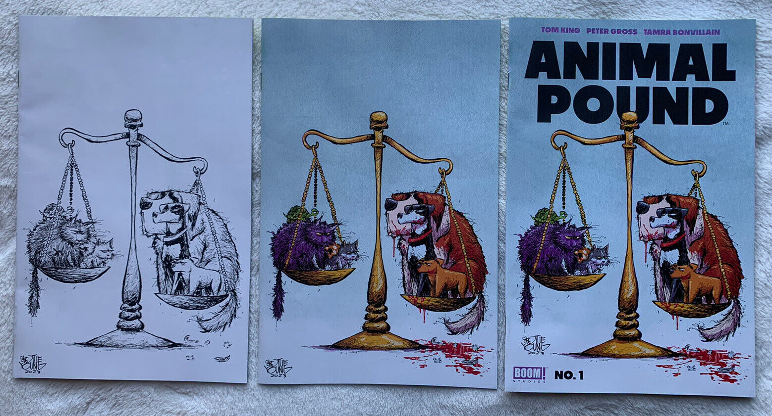 Animal Pound #1 1:100 B&W, Foc Reveal & FOC Unlockable Skottie Young Variants