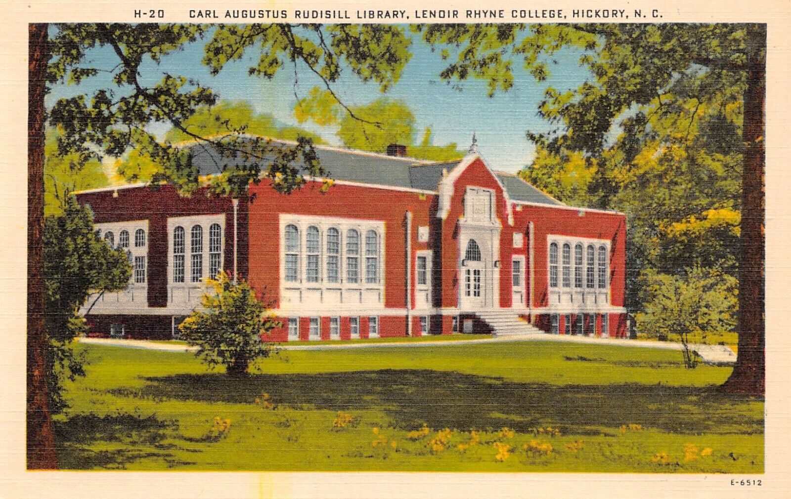 Carl Augustus Rudisill Library Rhyne College North Carolina 1940s Postcard