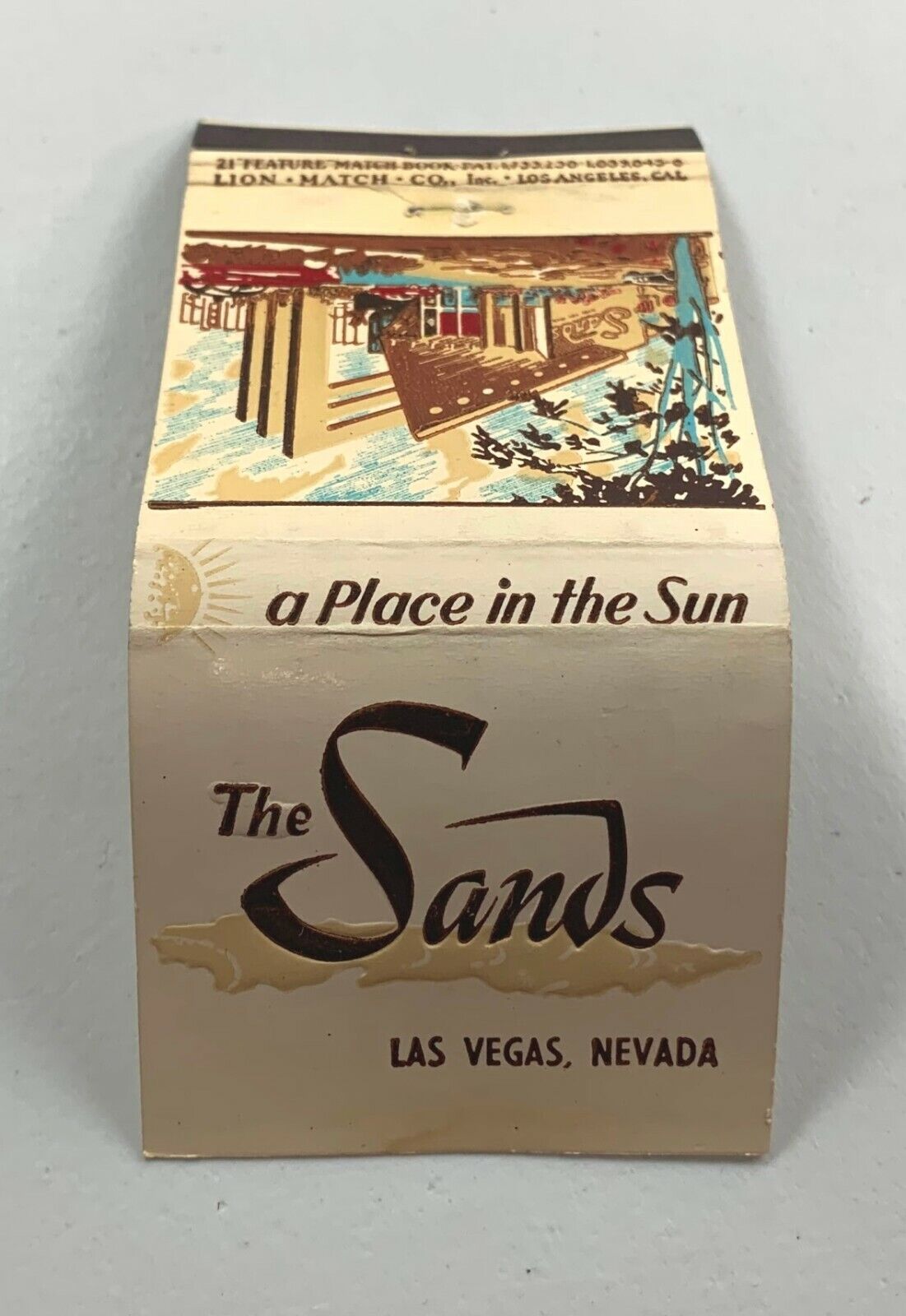 Matchbook Cover Sands Hotel Casino Las Vegas Nevada A Place In The Sun