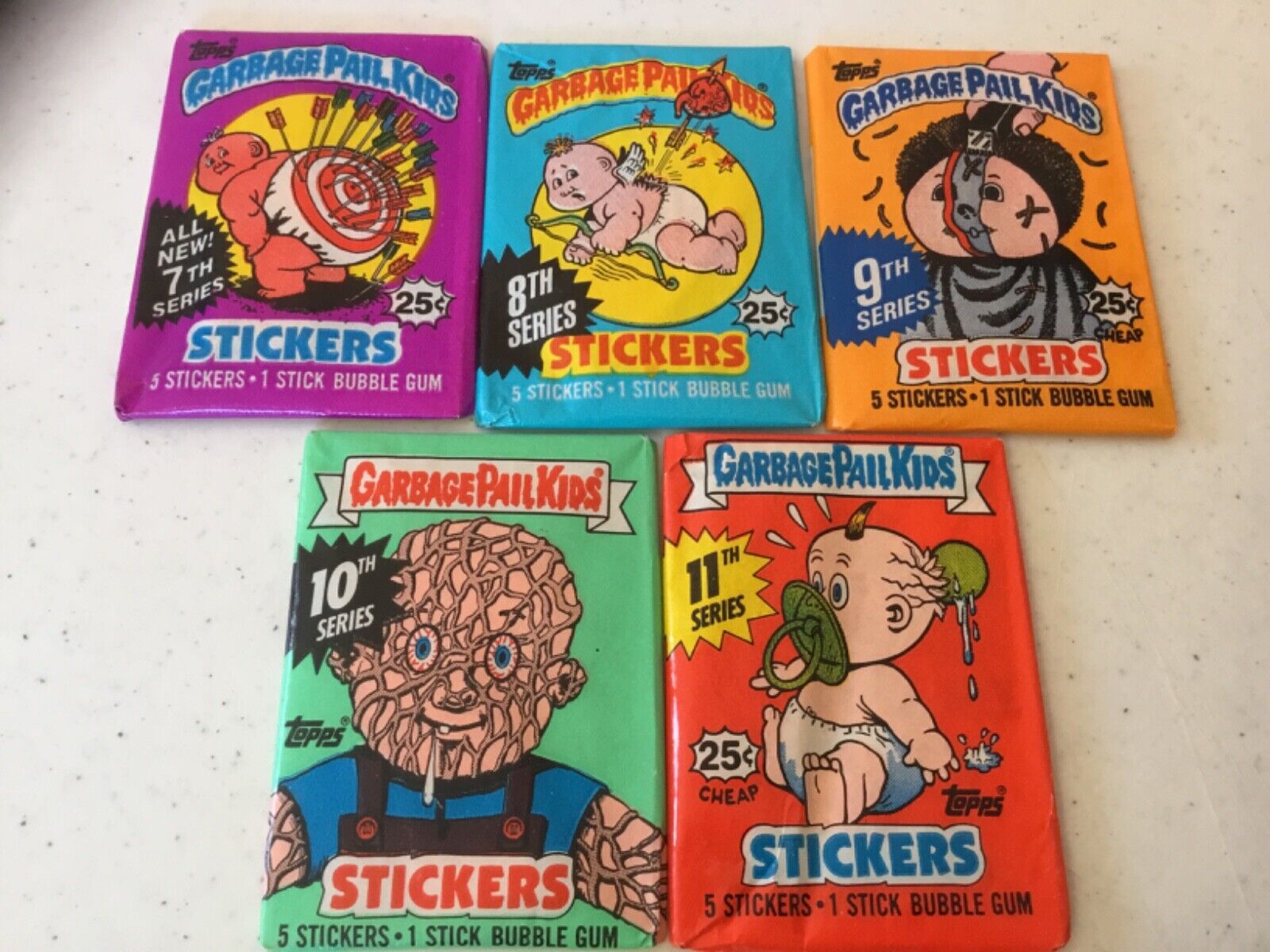 GPK\'S SERIES 7,8,9,10 & 11. ONE OF EACH SEALED AND UNOPENED
