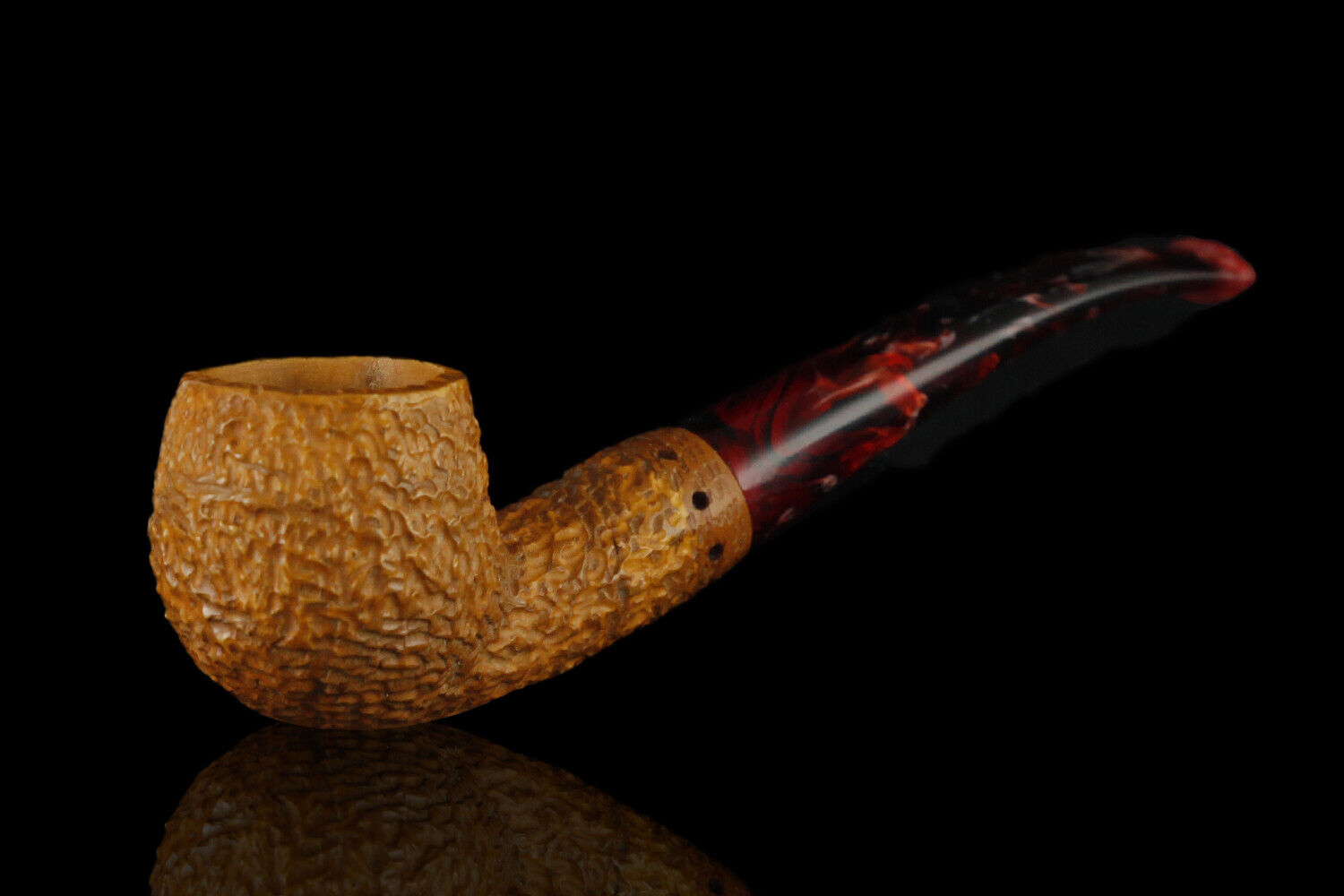 Block Meerschaum Pipe brown hand carved  tobacco pfeife smoking 海泡石 with case