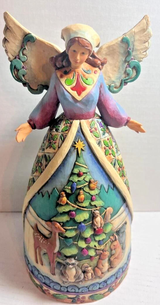 JIM SHORE “CHRISTMAS FOR ALL GREAT & SMALL” WOODLAND ANIMALS ANGEL FIGURINE