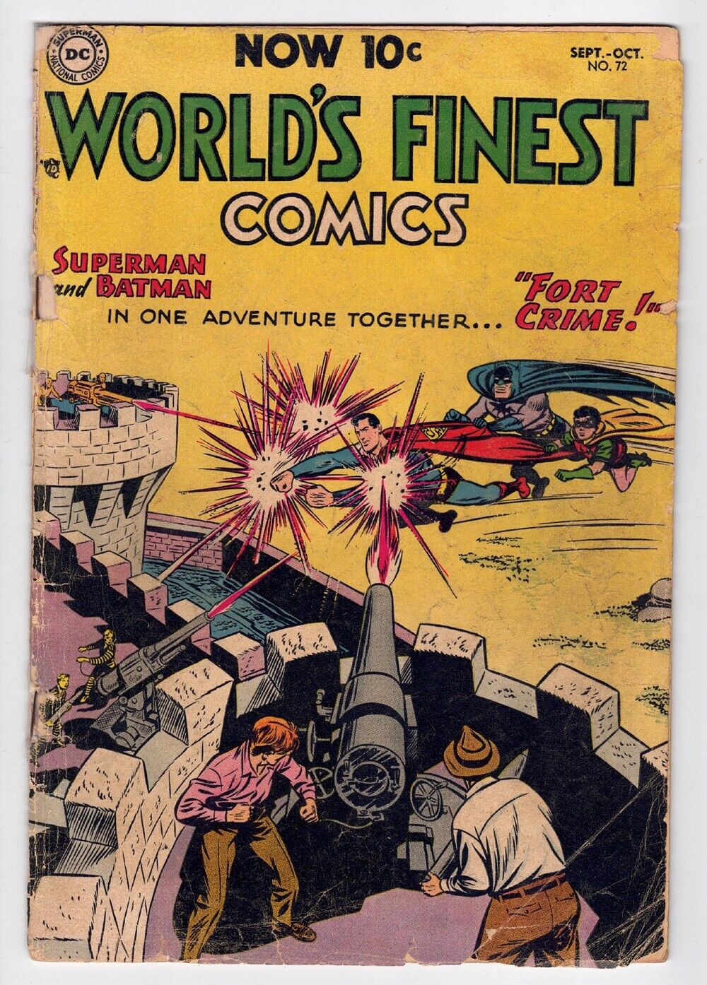 WORLD\'S FINEST #72 1.25 SCARCE 1954 OFF-WHITE PAGES