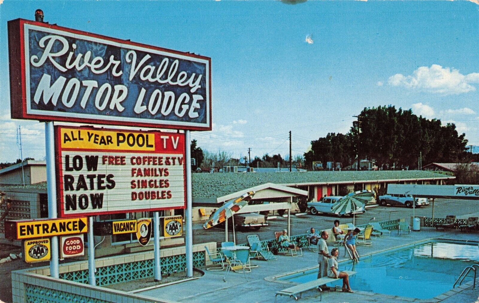 River Valley Motor Lodge Needles CA Postcard A340