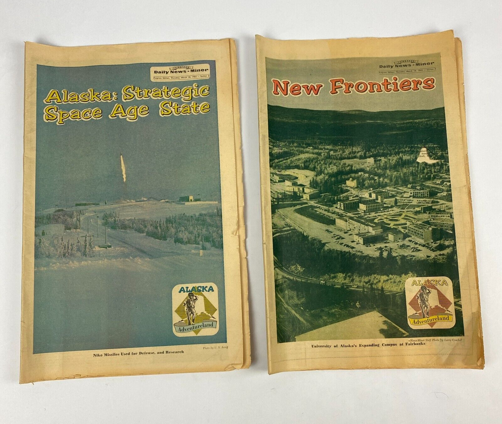 1965 Newspaper Fairbanks Alaska Daily News Miner New Frontiers Space Age