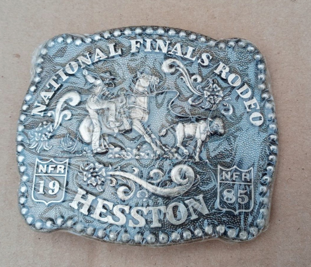 Vintage Hesston National Finals Rodeo 1985 Western Belt Buckle  New / never worn